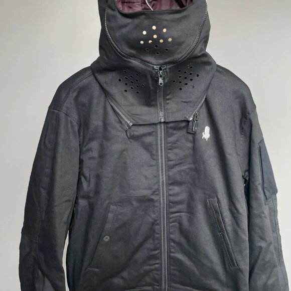 G-Star X Pharrell Raw For The Oceans Burgundy Quilted Balaclava Jacket - Picture 2 of 7